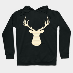 Deer - strips - beige and white. Hoodie